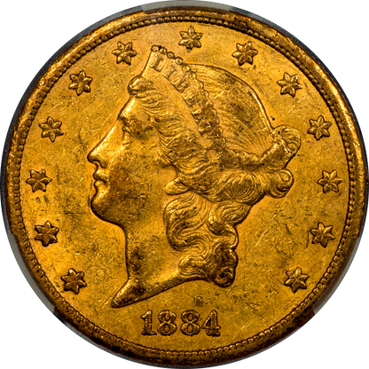 1884-CC Liberty Double Eagle $20 XF45 CACG