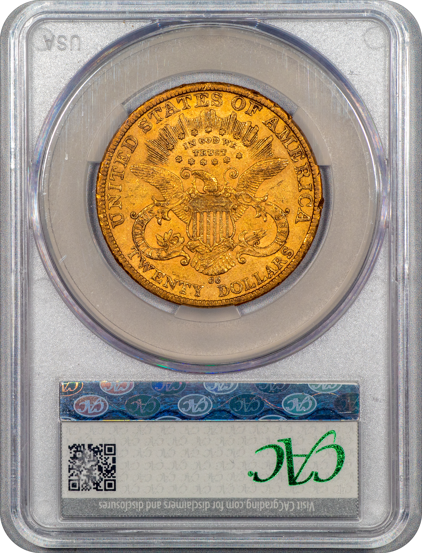 1884-CC Liberty Double Eagle $20 XF45 CACG Reverse Holder