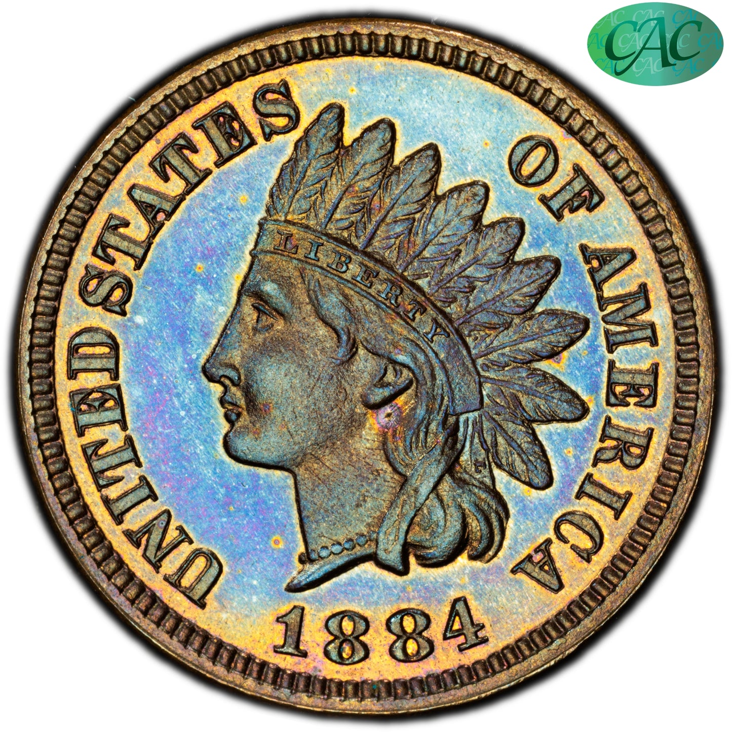 1884 1C INDIAN CENT PR66 BN PCGS CAC