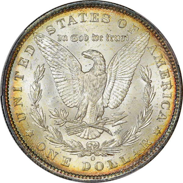 1885 - O $1 Ms64 + Pcgs Cac