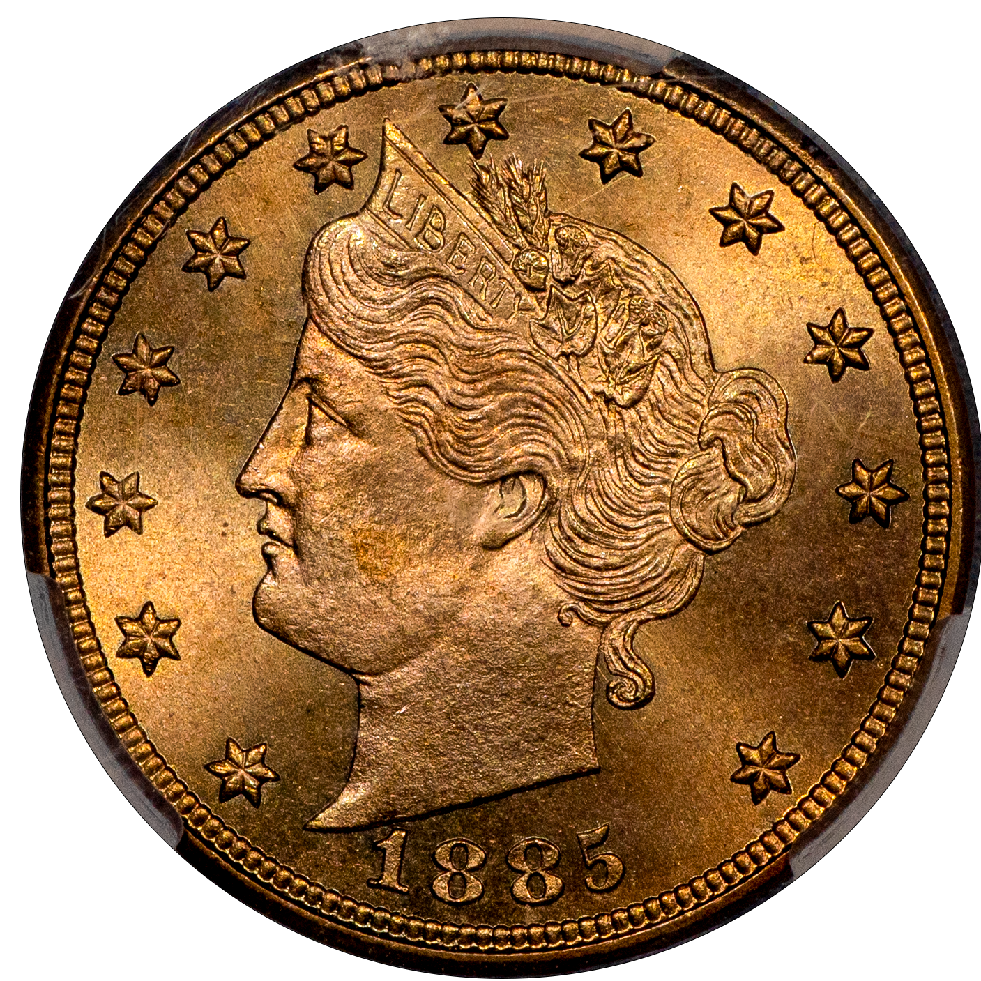 1885 5C Liberty Nickel MS66+ CACG