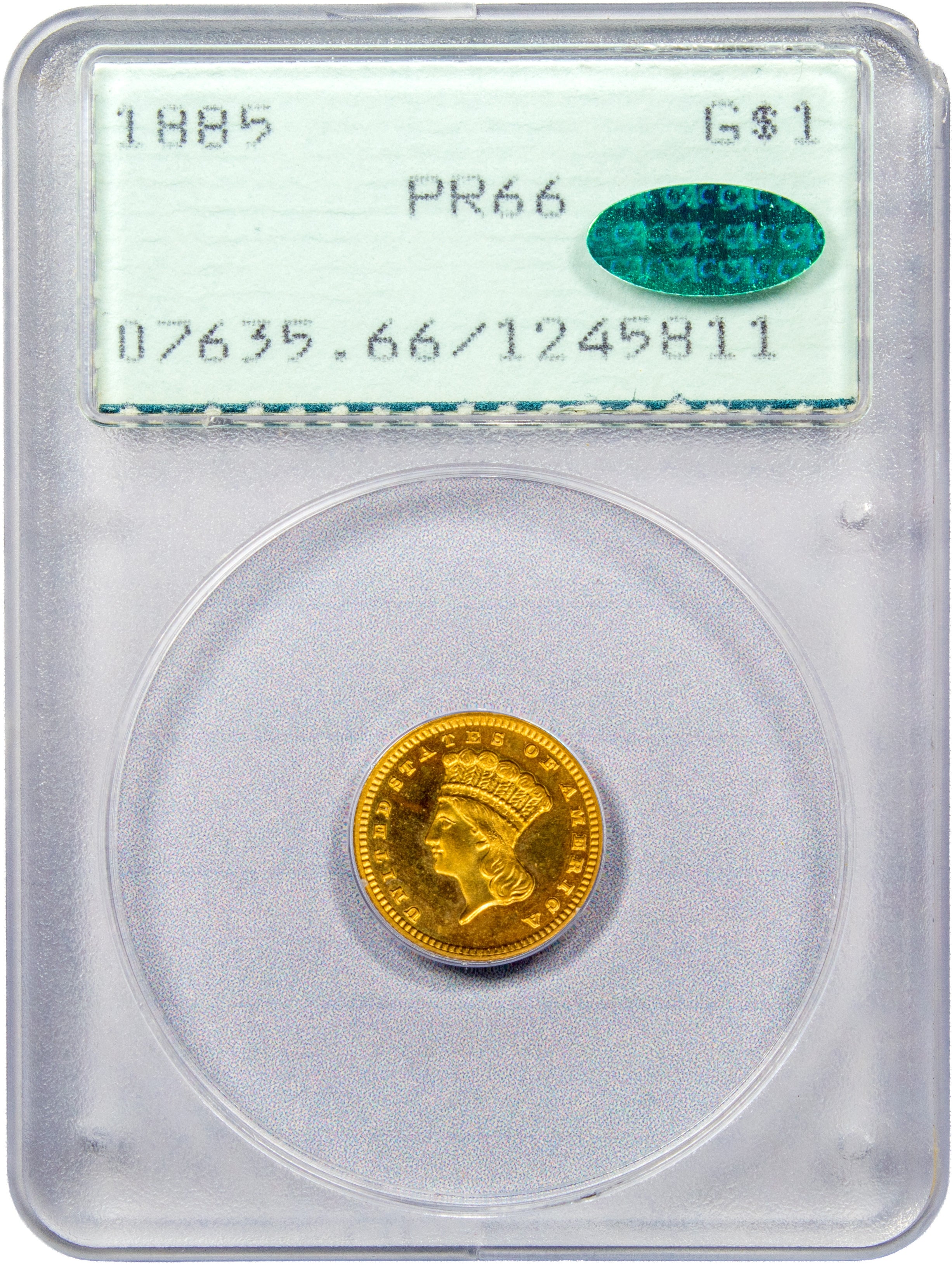 1885 G$1 PR66 OGH RATTLER PCGS CAC – Paradime Coins
