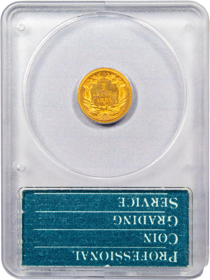 1885 G$1 PR66 OGH RATTLER PCGS CAC REVERSE HOLDER