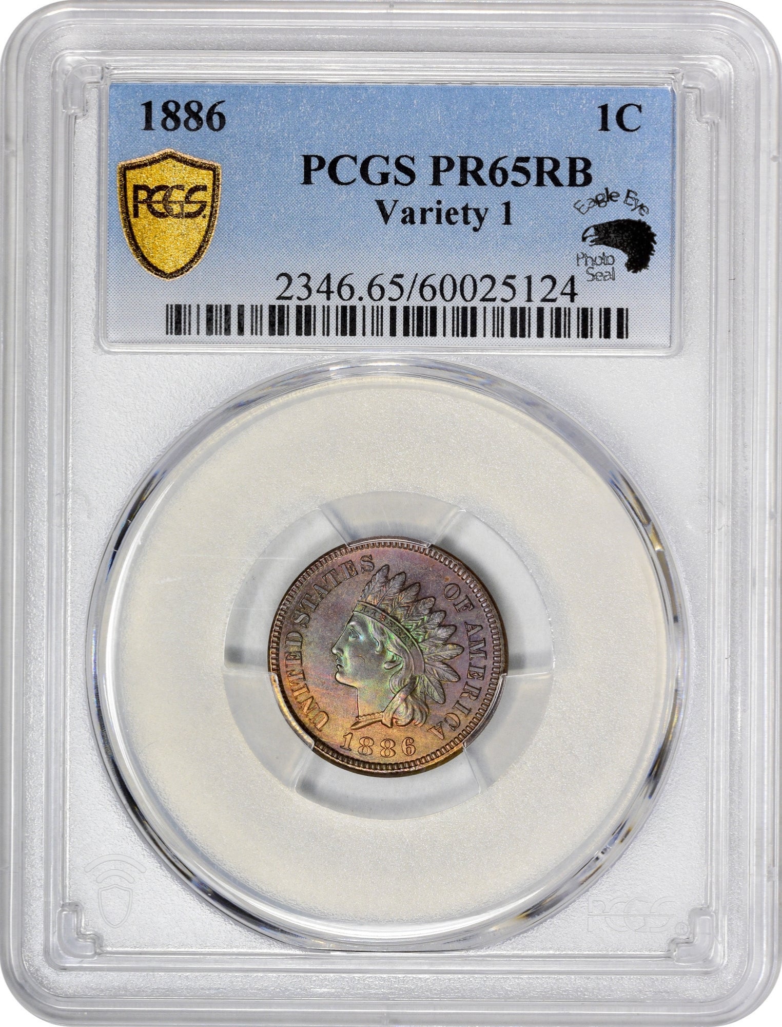 1886 1C VARIETY 1 PR65 RB PCGS EEPS  Holder