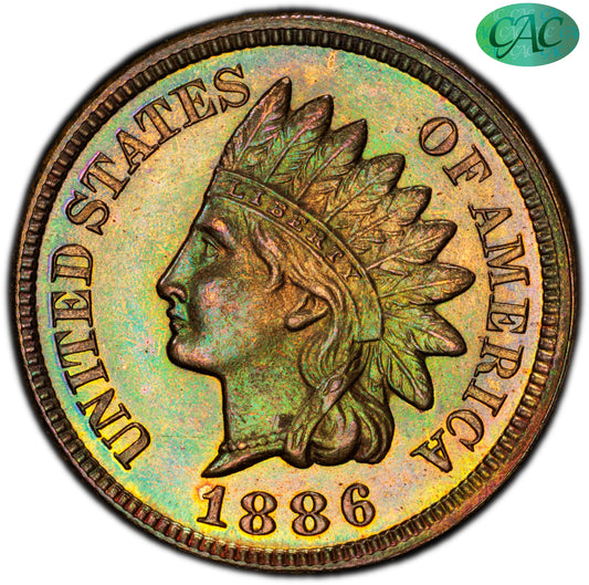 1886 1C VARIETY 2 PR65 RB PCGS CAC 1C