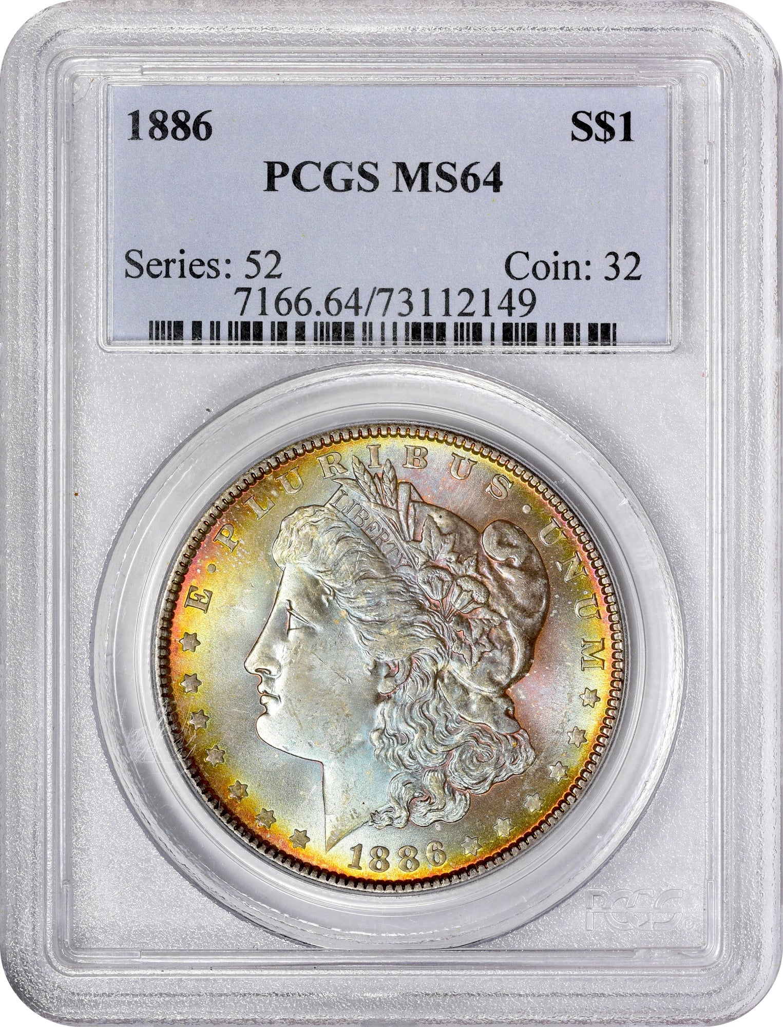 1886 $1 MS64 PCGS Holder