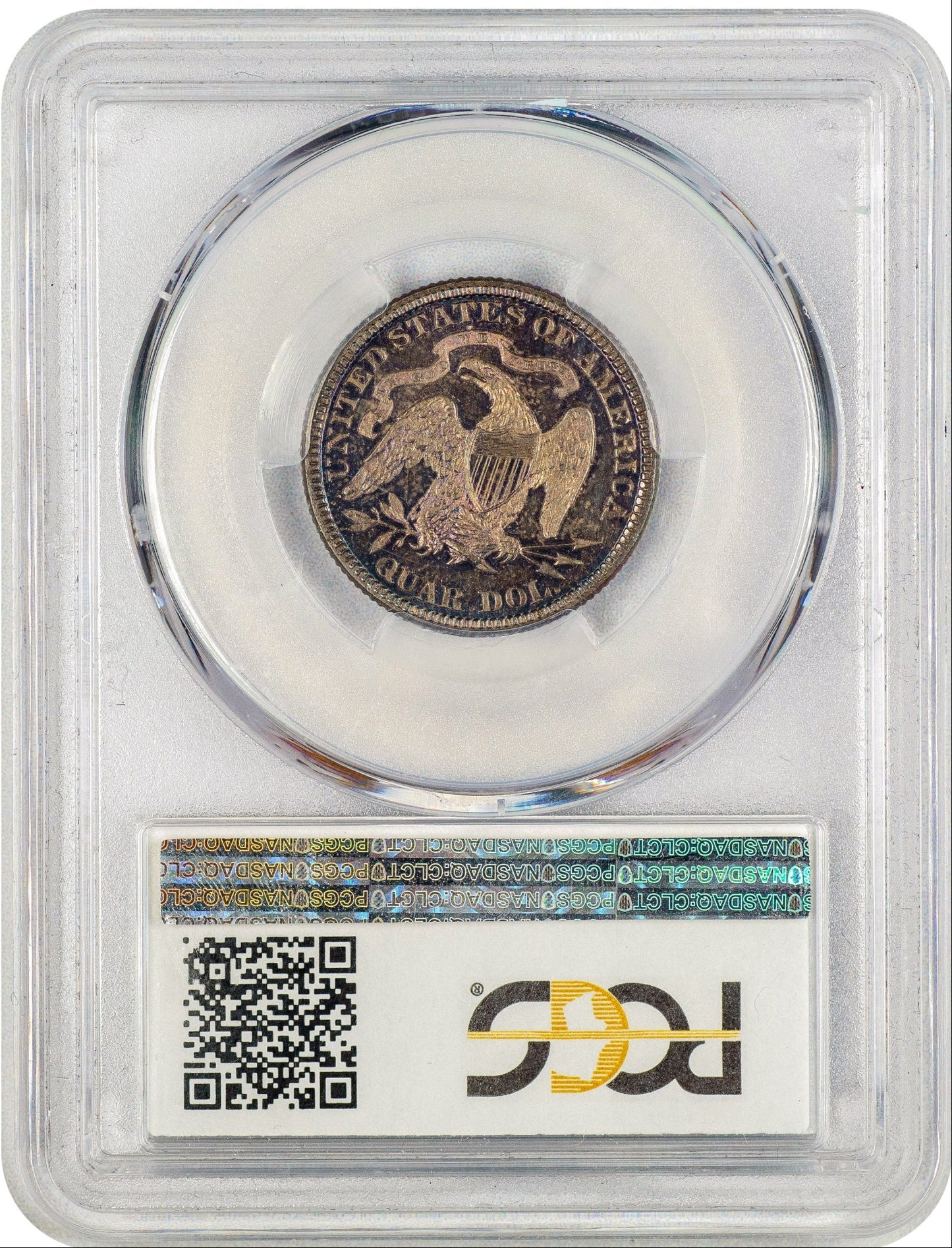 1887 25C PR66 PCGS CAC REVERSE HOLDER
