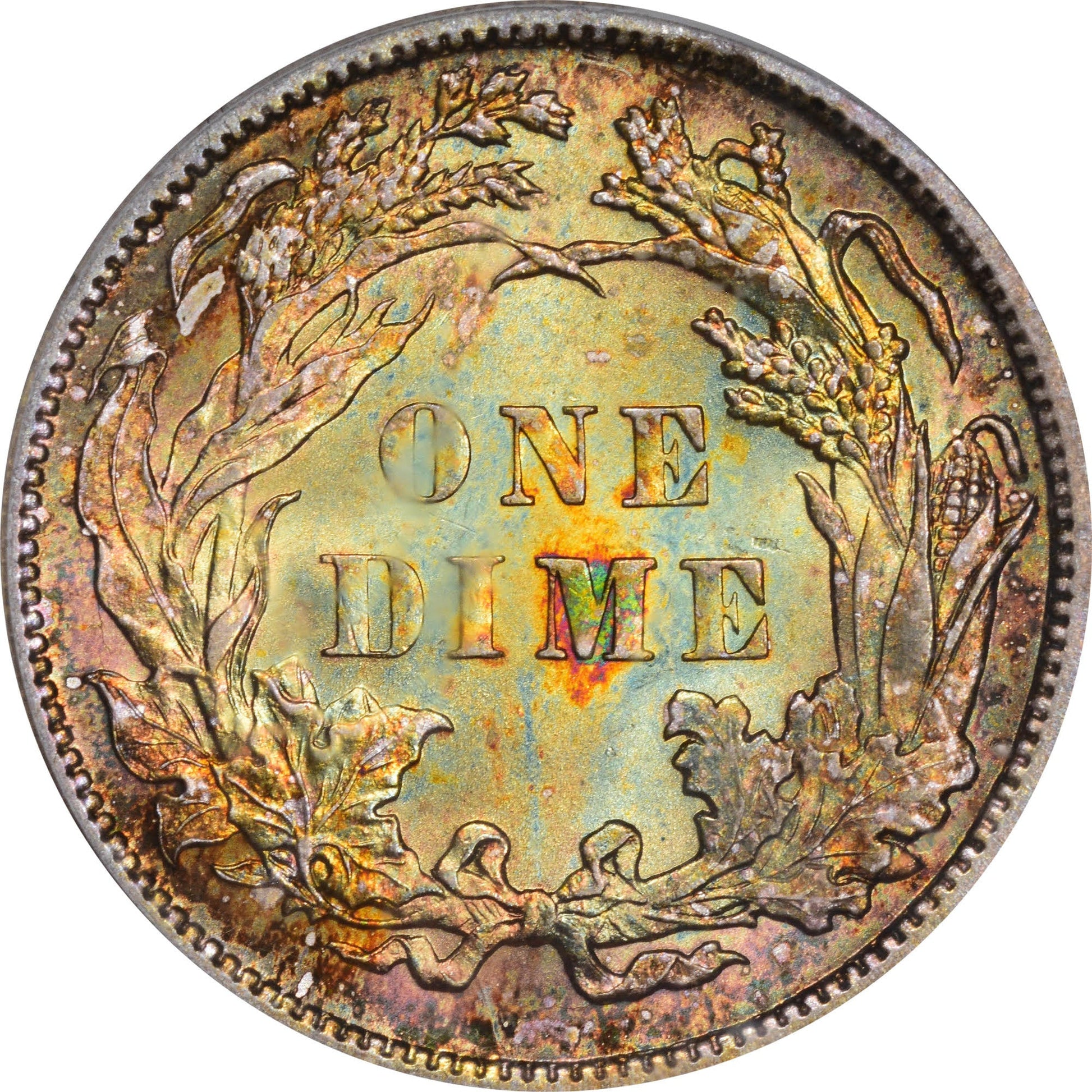 1888 10C MS66 + PCGS GOLD CAC 10C
