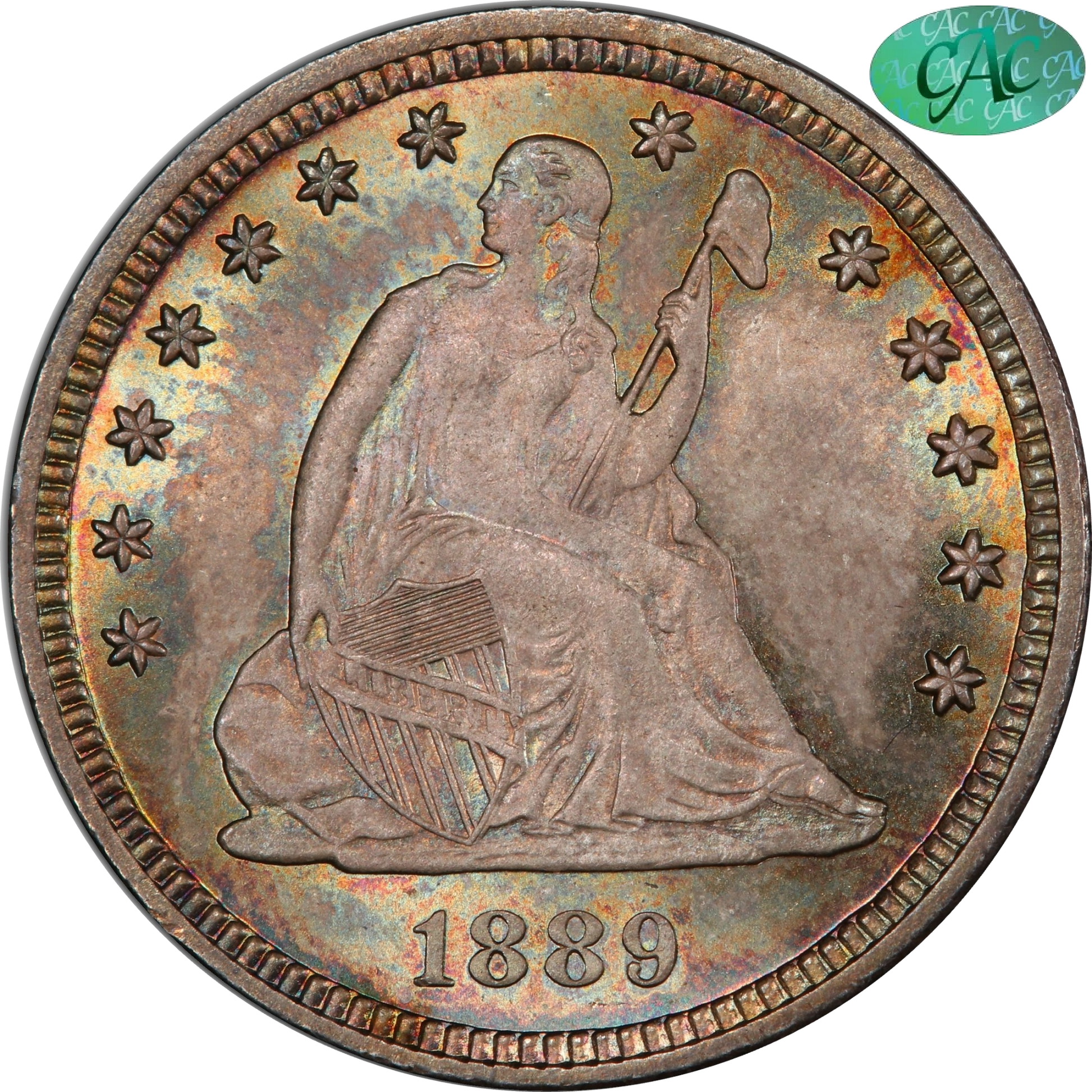 1889 25C Ms67 Pcgs Cac