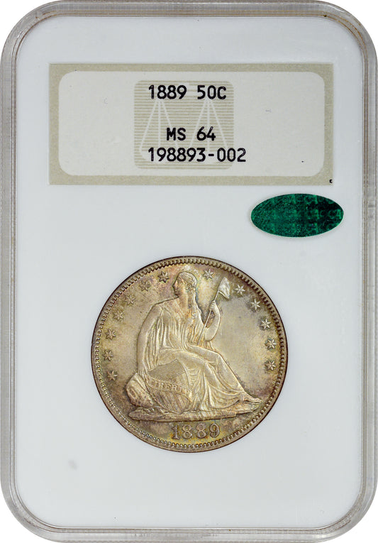 1889 50C MS64 OH NGC CAC HOLDER WITH CAC STICKER