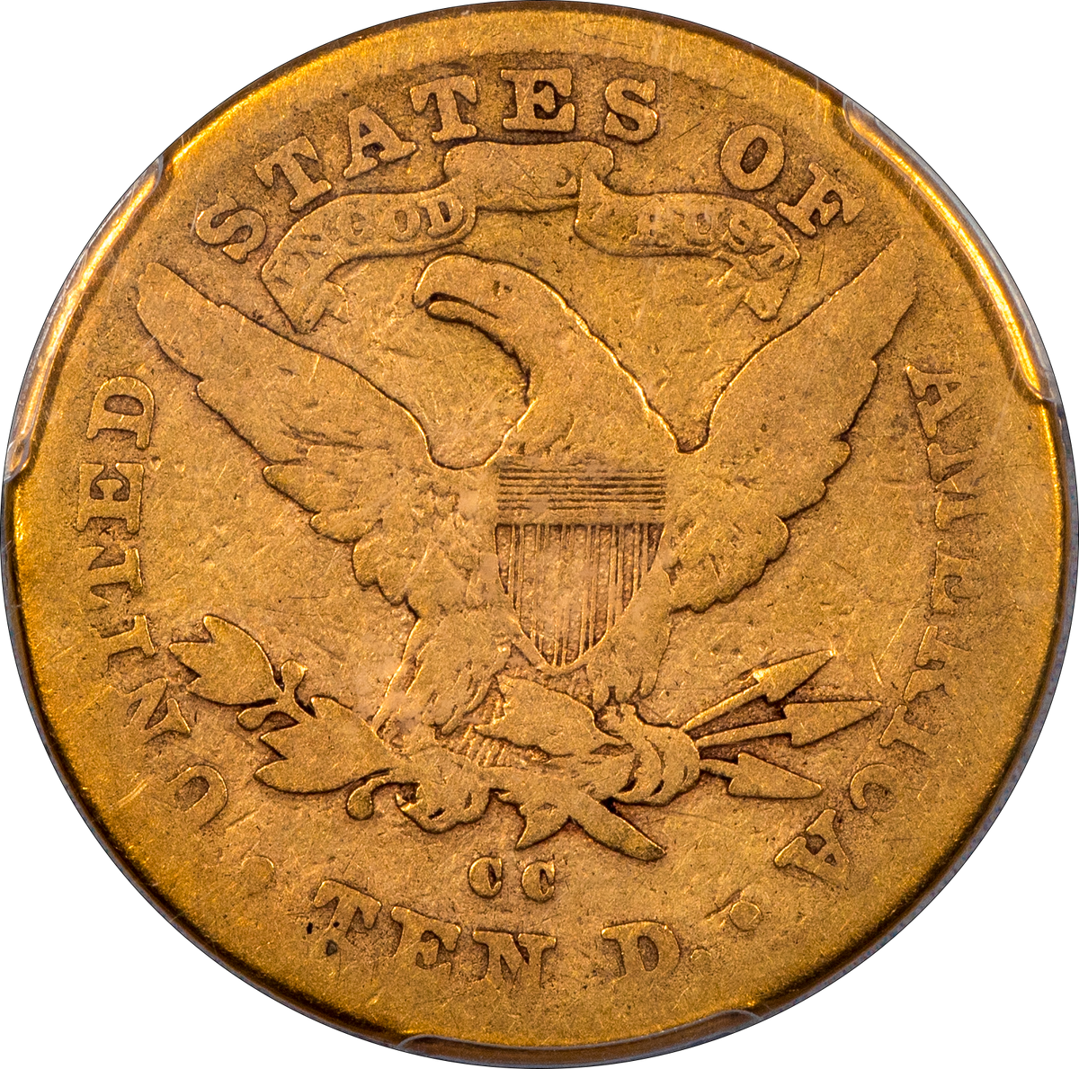1890-CC Liberty Head Eagle $10 AG03 PCGS CAC Reverse
