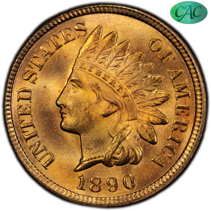1890 1C MS66+ RD PCGS CAC 1C