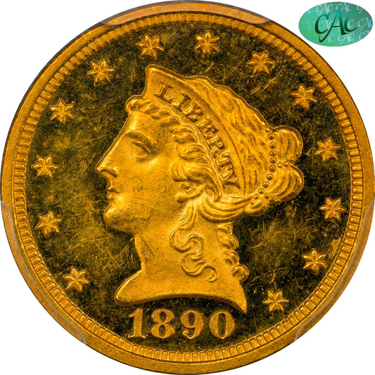 1890 $2.5 PR62 DCAM PCGS CAC $2.5