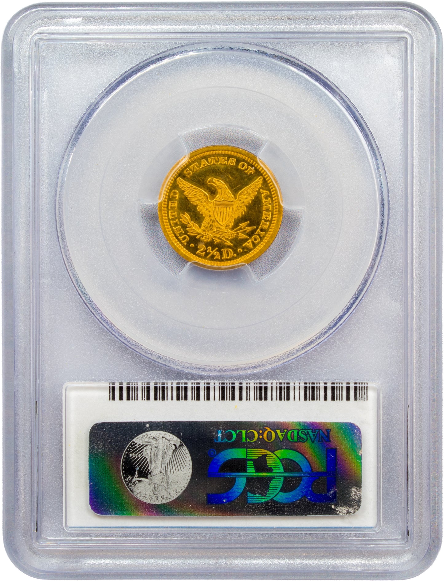 1890 $2.5 PR62 DCAM PCGS CAC REVERSE HOLDER