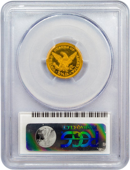 1890 $2.5 PR62 DCAM PCGS CAC REVERSE HOLDER