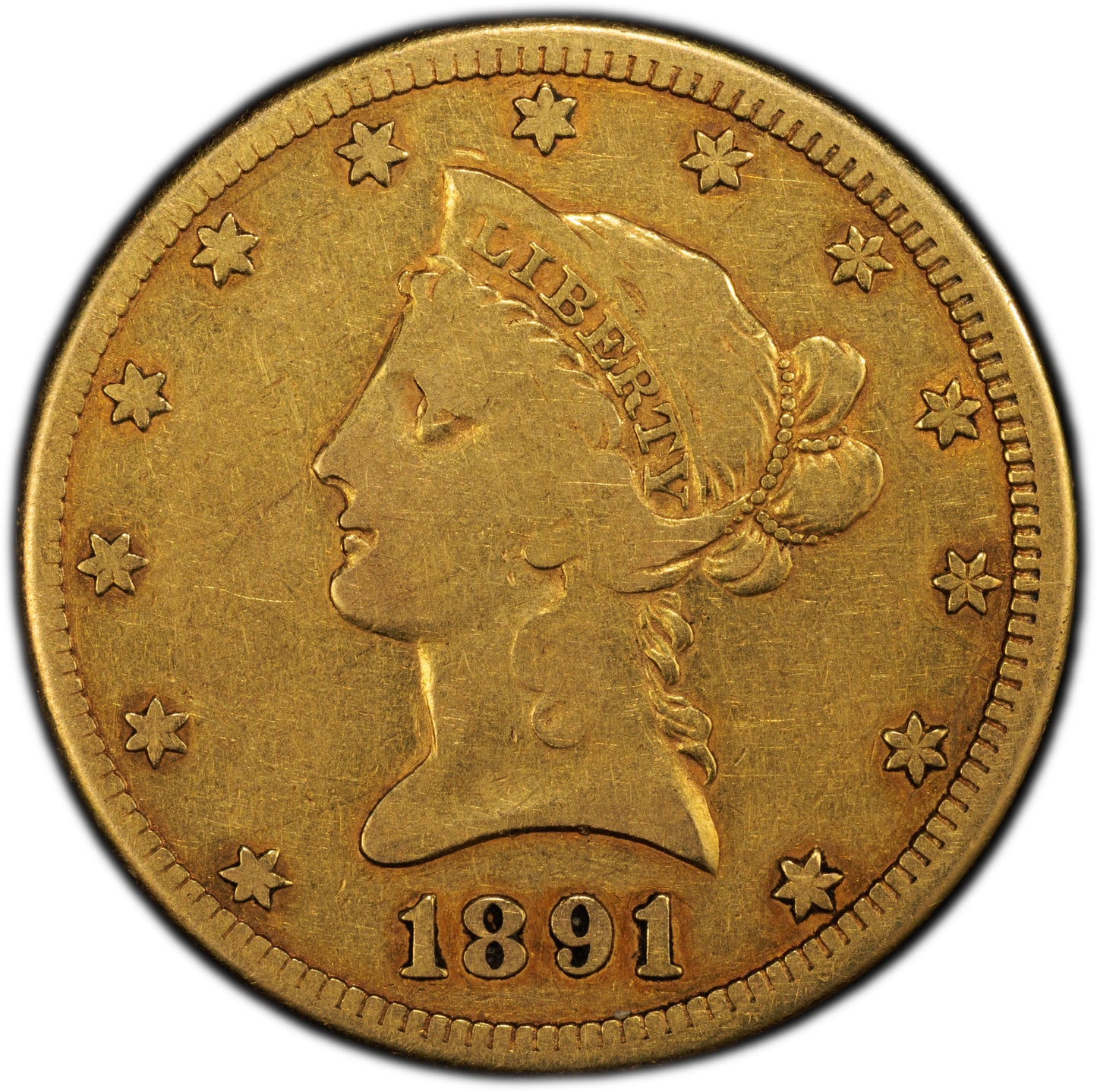 1891-CC $10 VG10 PCGS CAC