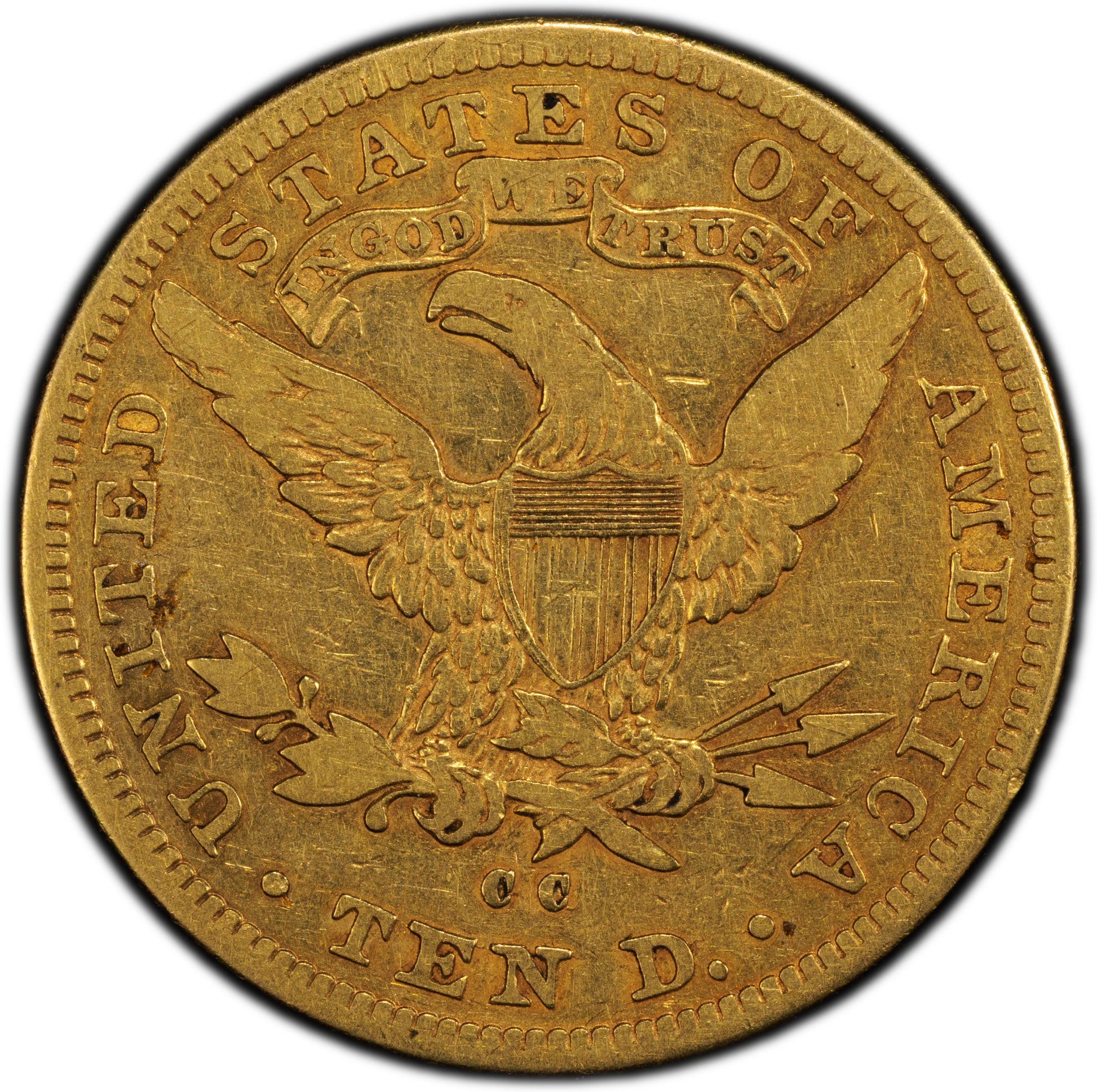 1891-CC $10 VG10 PCGS CAC REVERSE
