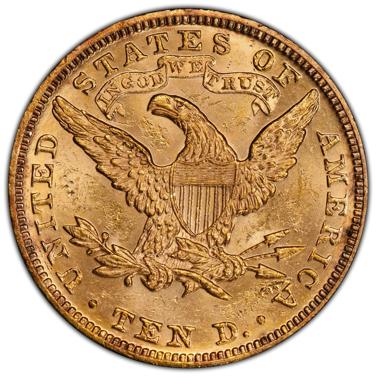 1892 $10 MS62 PCGS CAC REVERSE