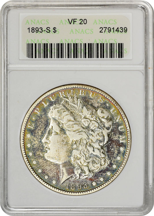 1893-S $1 VF20 OH ANACS SOAP BOX