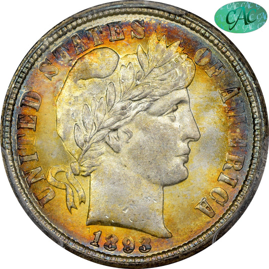 1893-O 10C MS66 PCGS CAC 10C