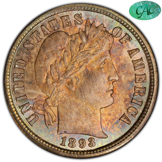 1893-S 10C MS67 PCGS CAC EX BLAY