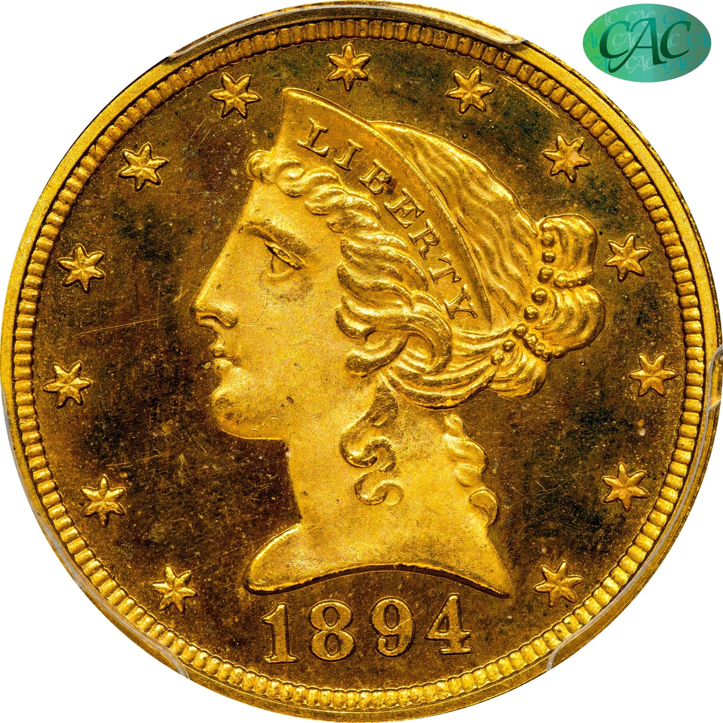 1894 $5 PR64 CAM PCGS CAC EX BAREFORD $5