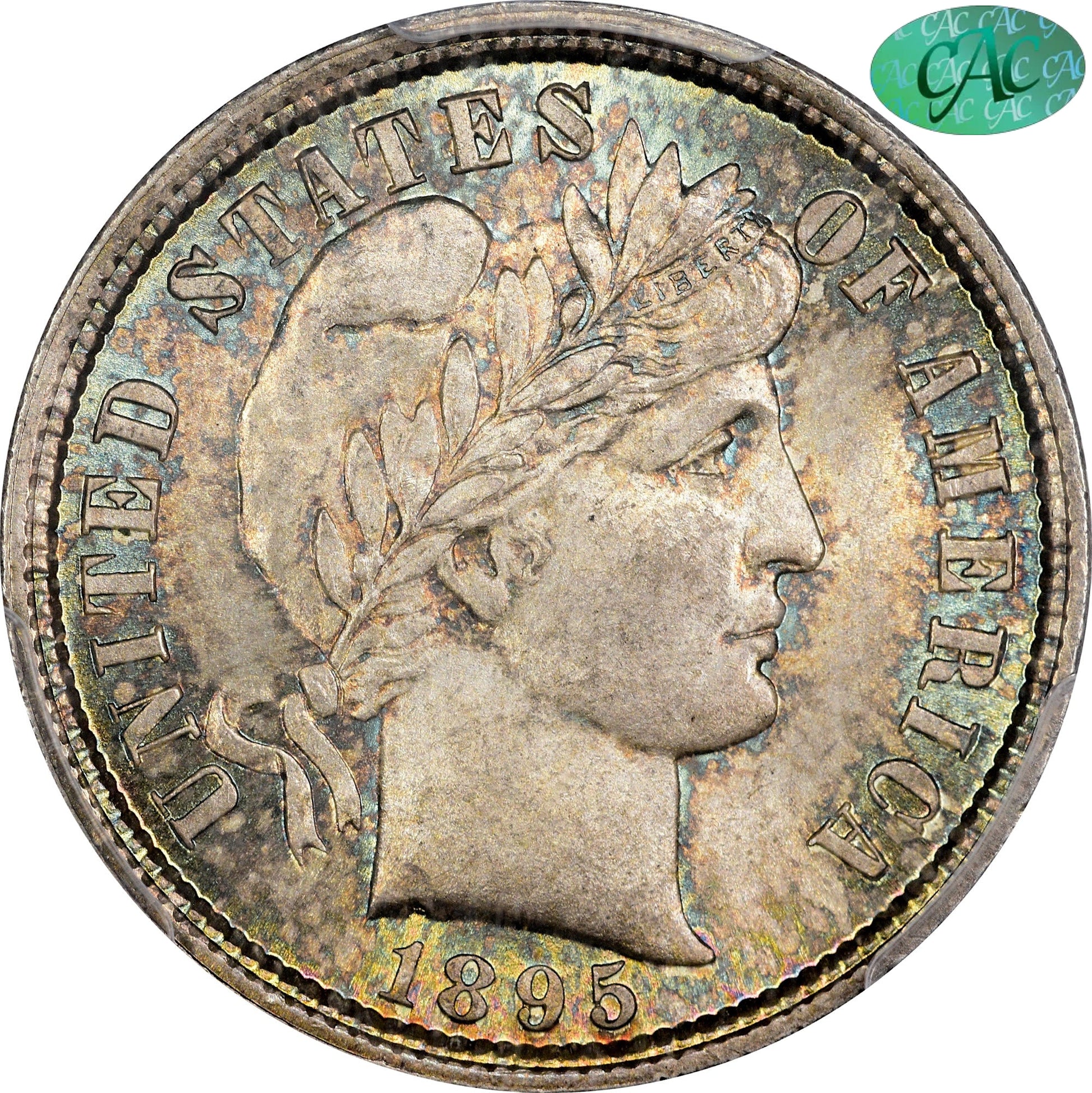 1895 10C MS67 + PCGS CAC 10C