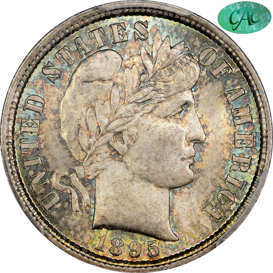 1895 10C MS67 + PCGS CAC 10C