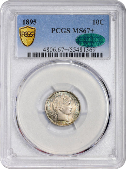 1895 10C MS67 + PCGS CAC 10C
