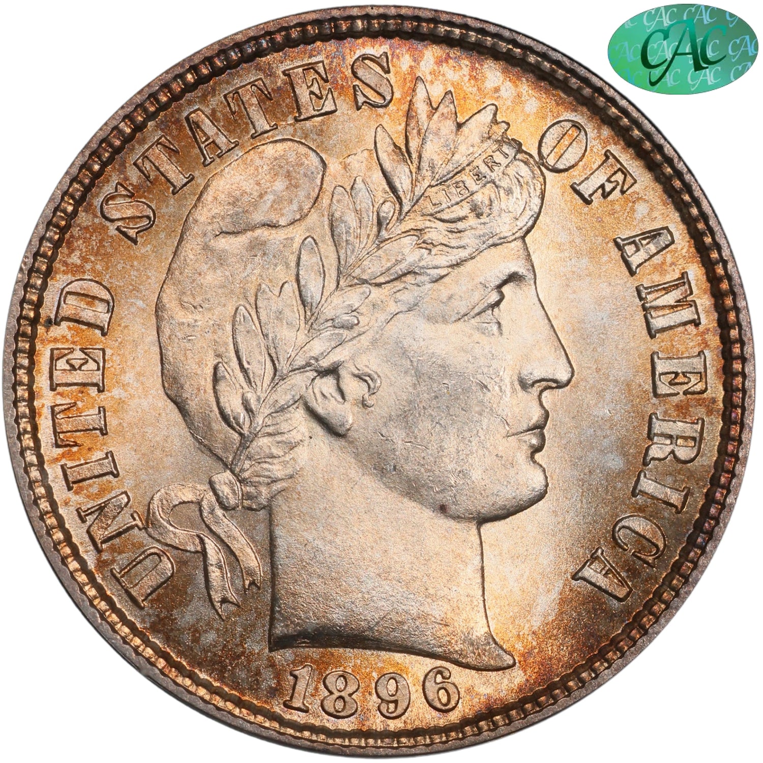 1896-S 10C MS65+ PCGS CAC
