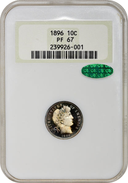 1896 10C PR67 OH NGC CAC