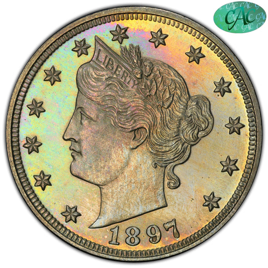 1897 5C Pr65 Pcgs Cac