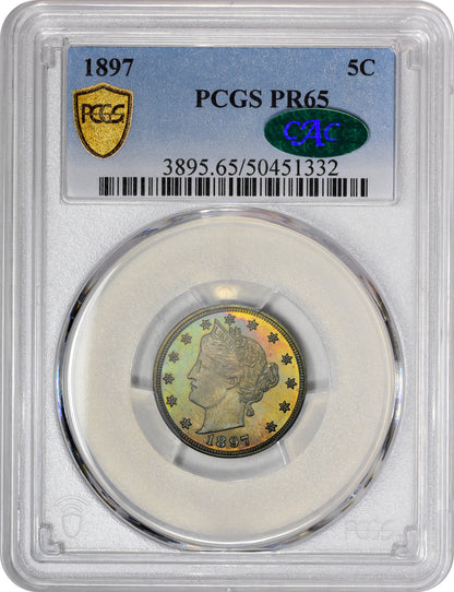 1897 5C PR65 PCGS CAC HOLDER WITH CAC STICKER