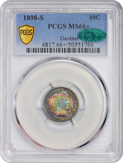 1898-S 10C MS66+ PCGS CAC EX GARDNER