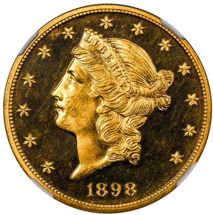 1898 $20 PR65 UCAM NGC