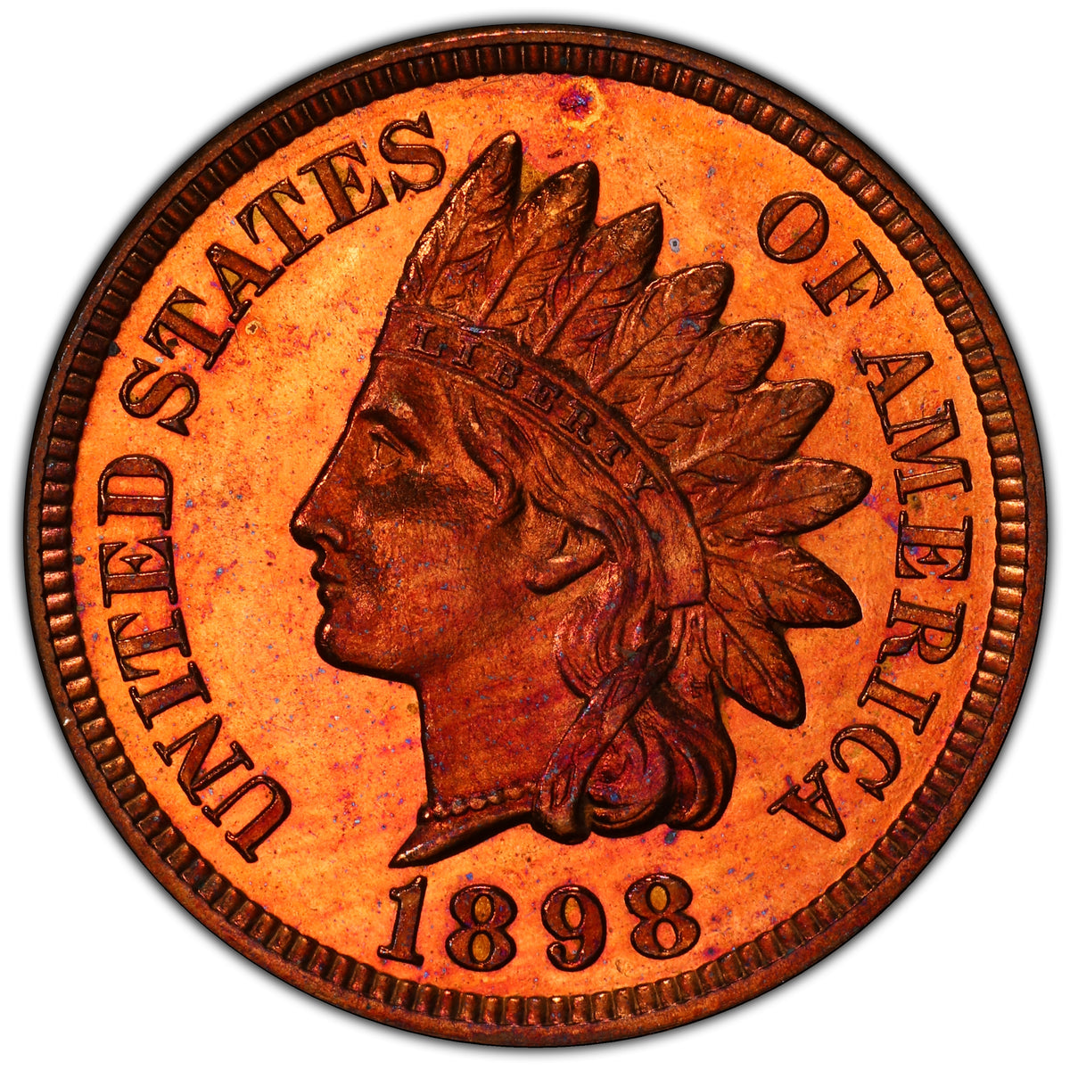 1898 Indian Head Cent 1C PR66 RB PCGS