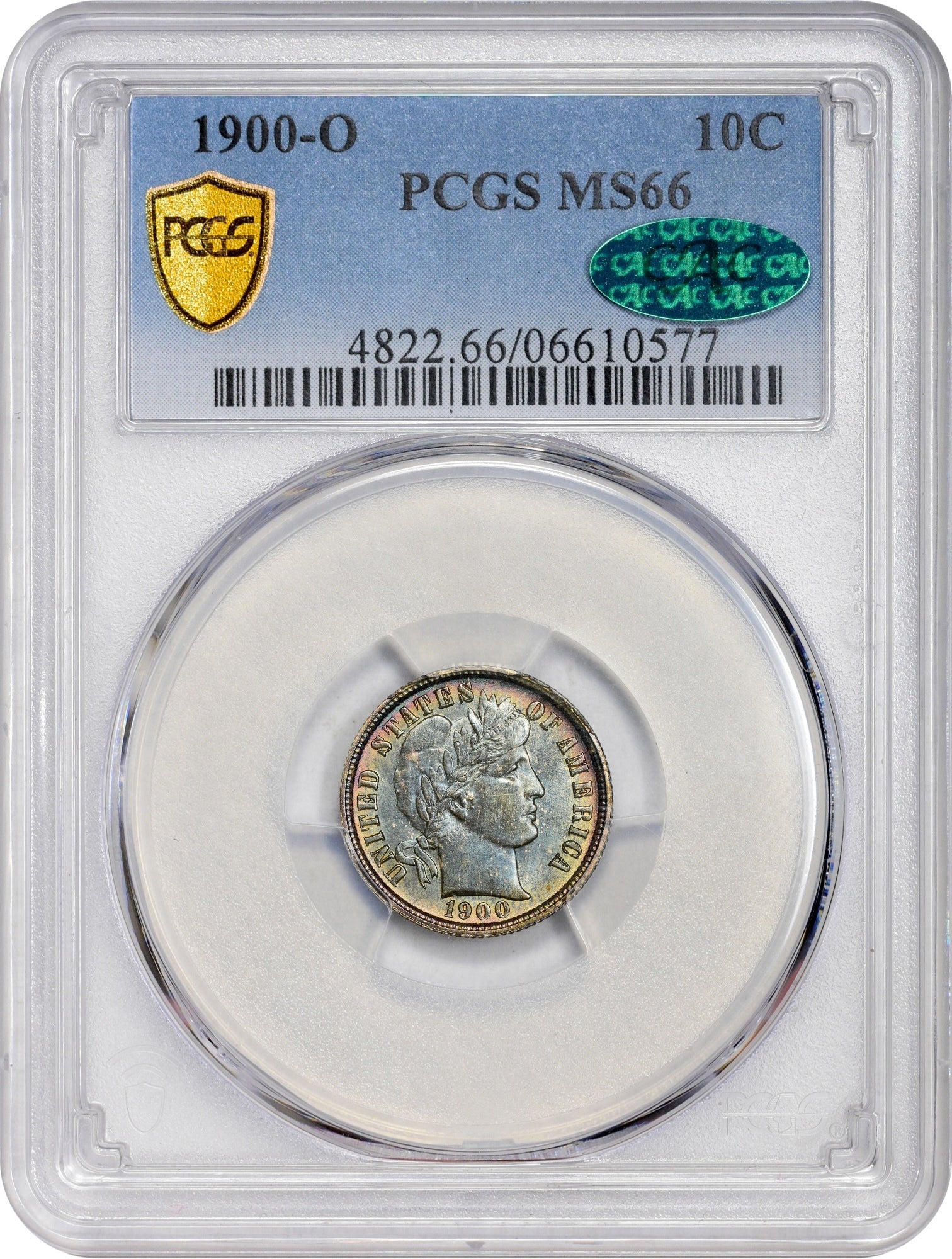 1900-O 10C MS66 PCGS CAC HOLDER