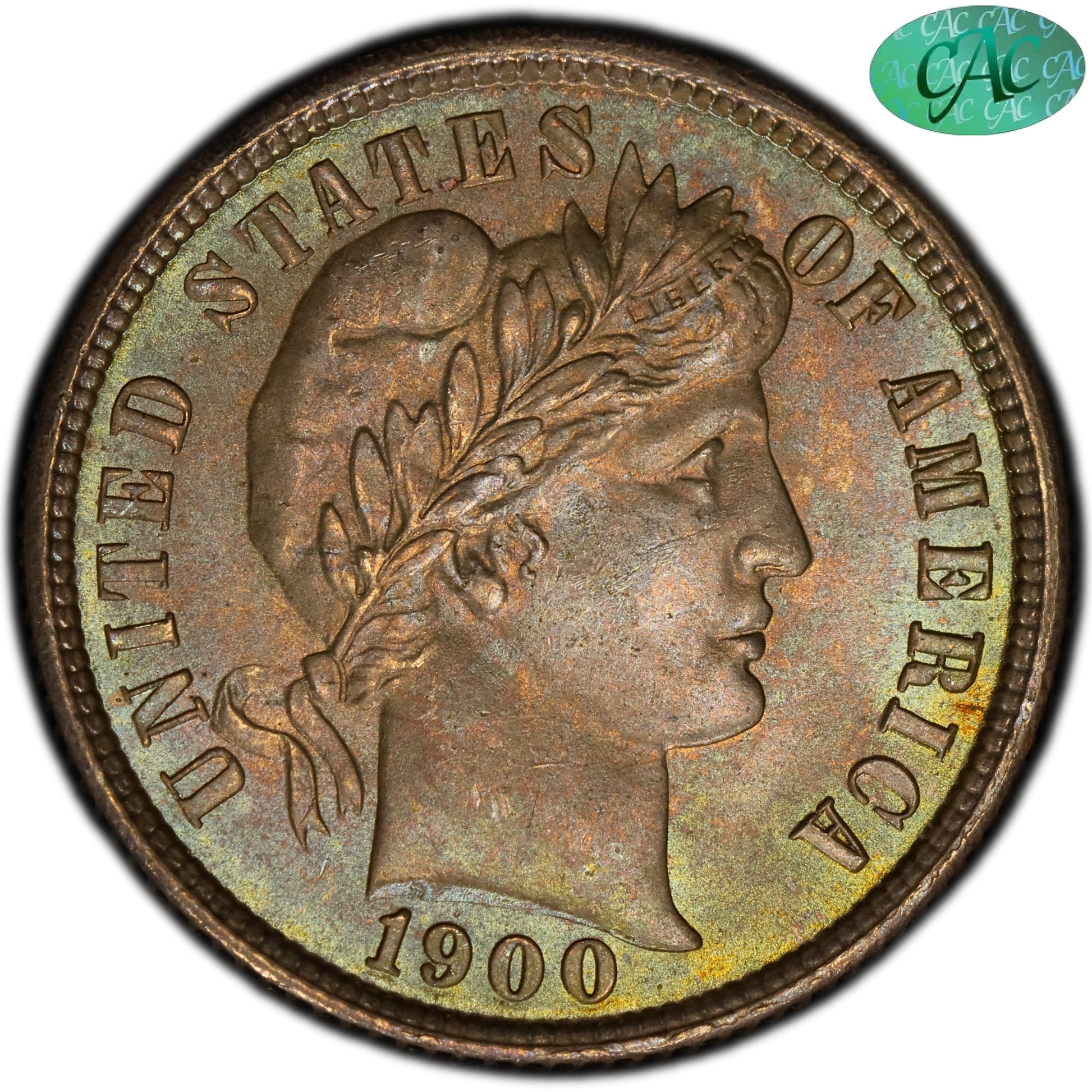 1900 10C MS67 + PCGS CAC 10C