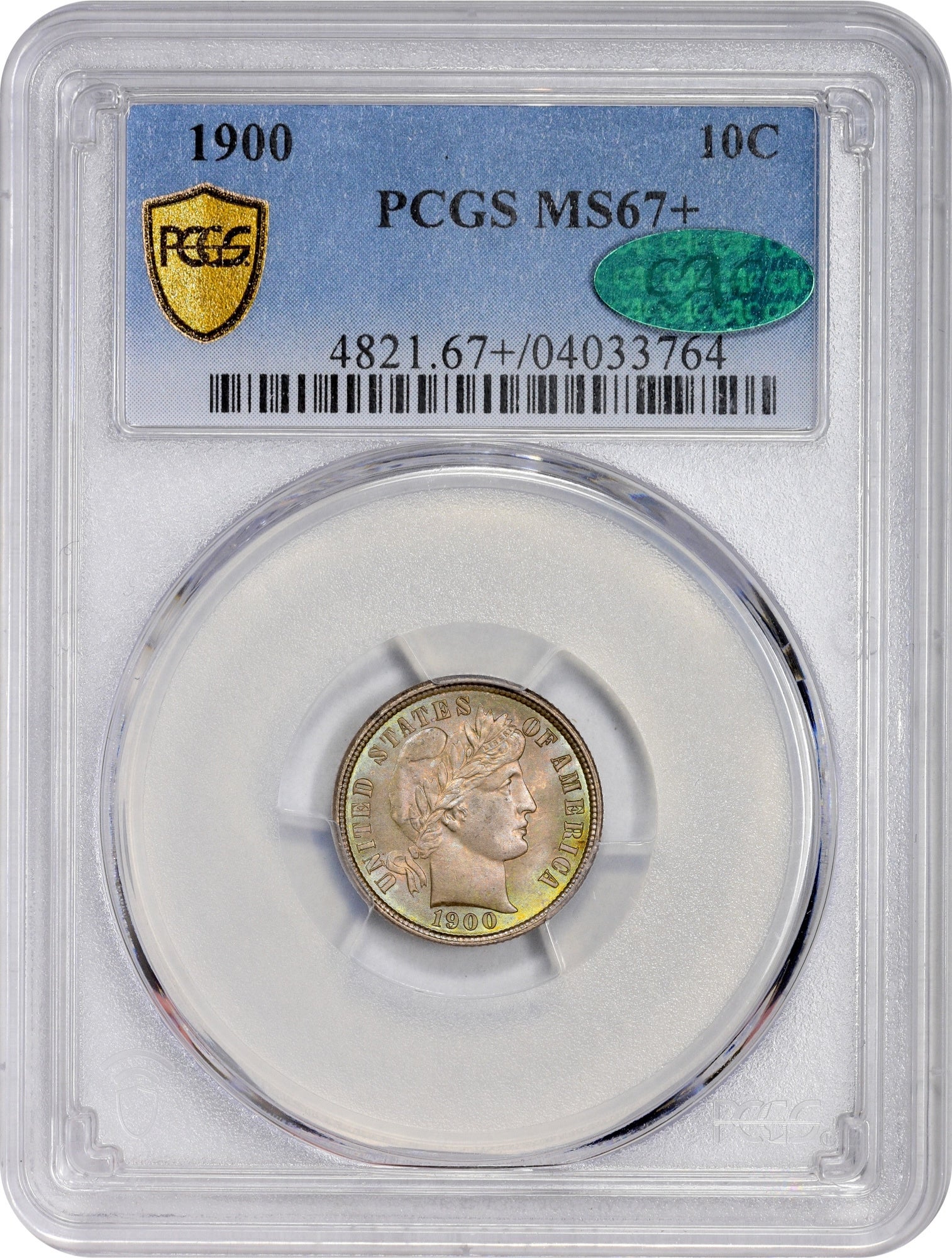 1900 10C MS67+ PCGS CAC