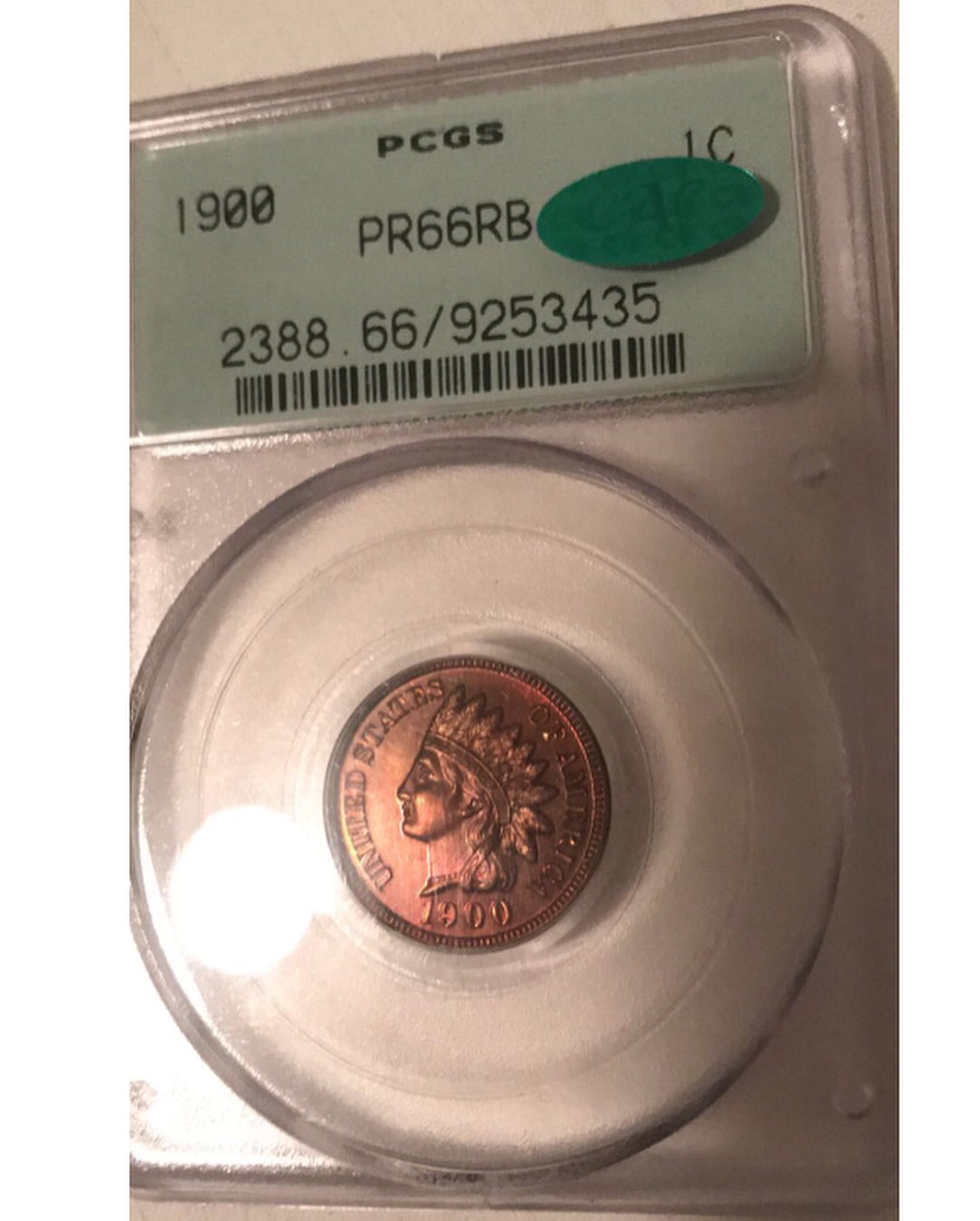 1900 1C PR66 RB PCGS CAC RATTLER