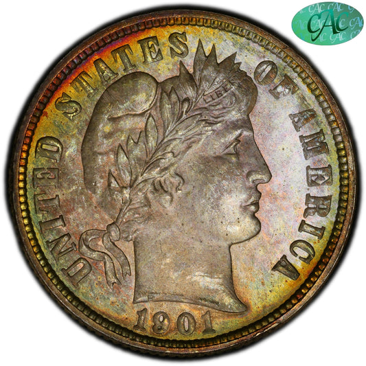 1901-O 10C MS67 + PCGS CAC EX BLAY 10C