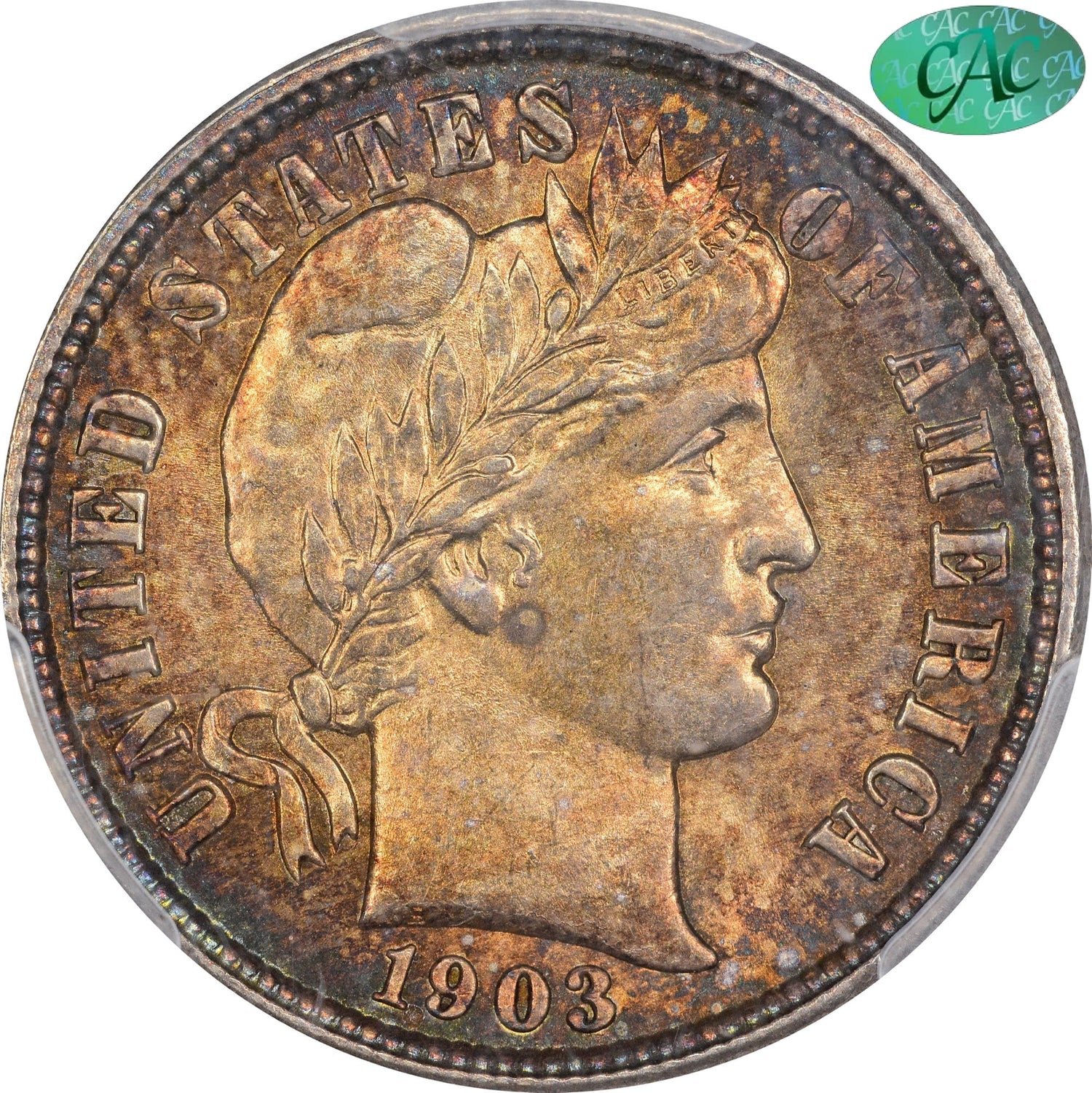 1903-O 10C MS65 + PCGS CAC 10C