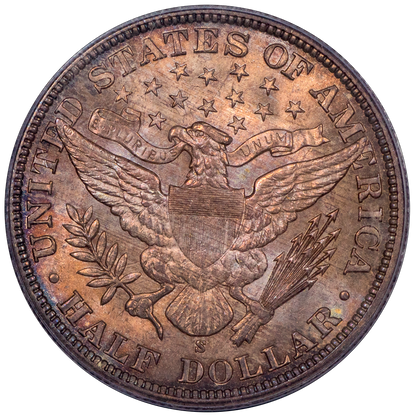 1903-S 50C BARBER HALF DOLLAR MS64 PCGS CAC REVERSE