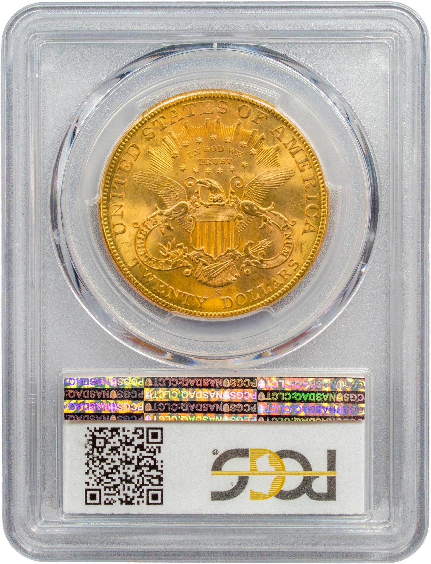 1904-S $20 MS65+ PCGS CAC REVERSE HOLDER