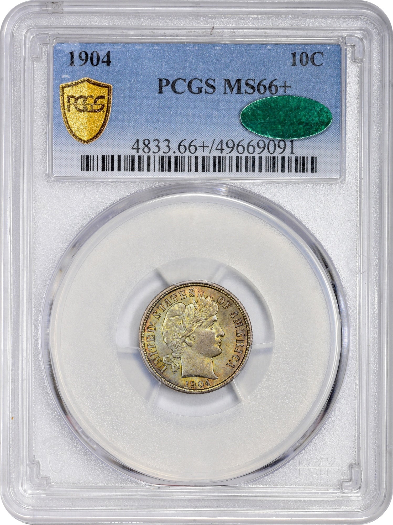 1904 10C MS66+ PCGS CAC