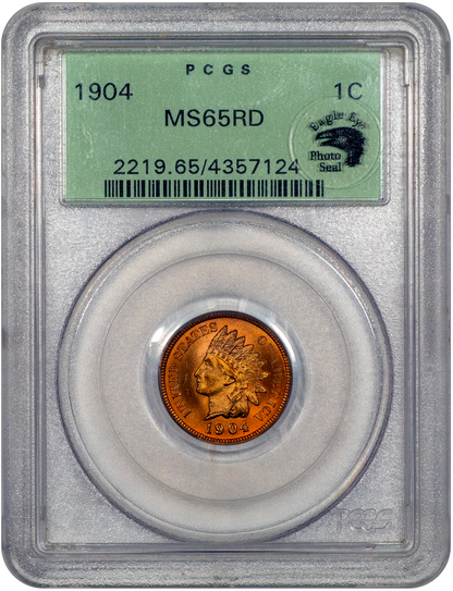 1904 1C INDIAN MS65 RD OGH PCGS EEPS