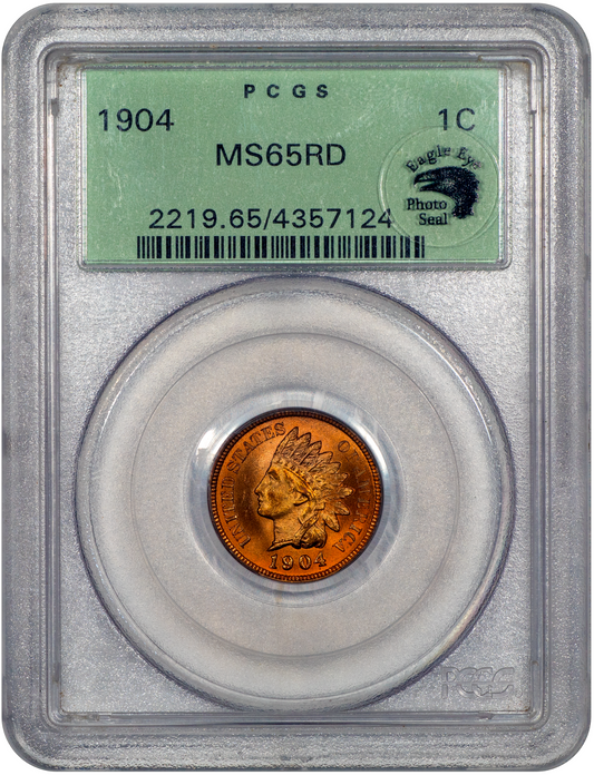 1904 1C INDIAN MS65 RD OGH PCGS EEPS