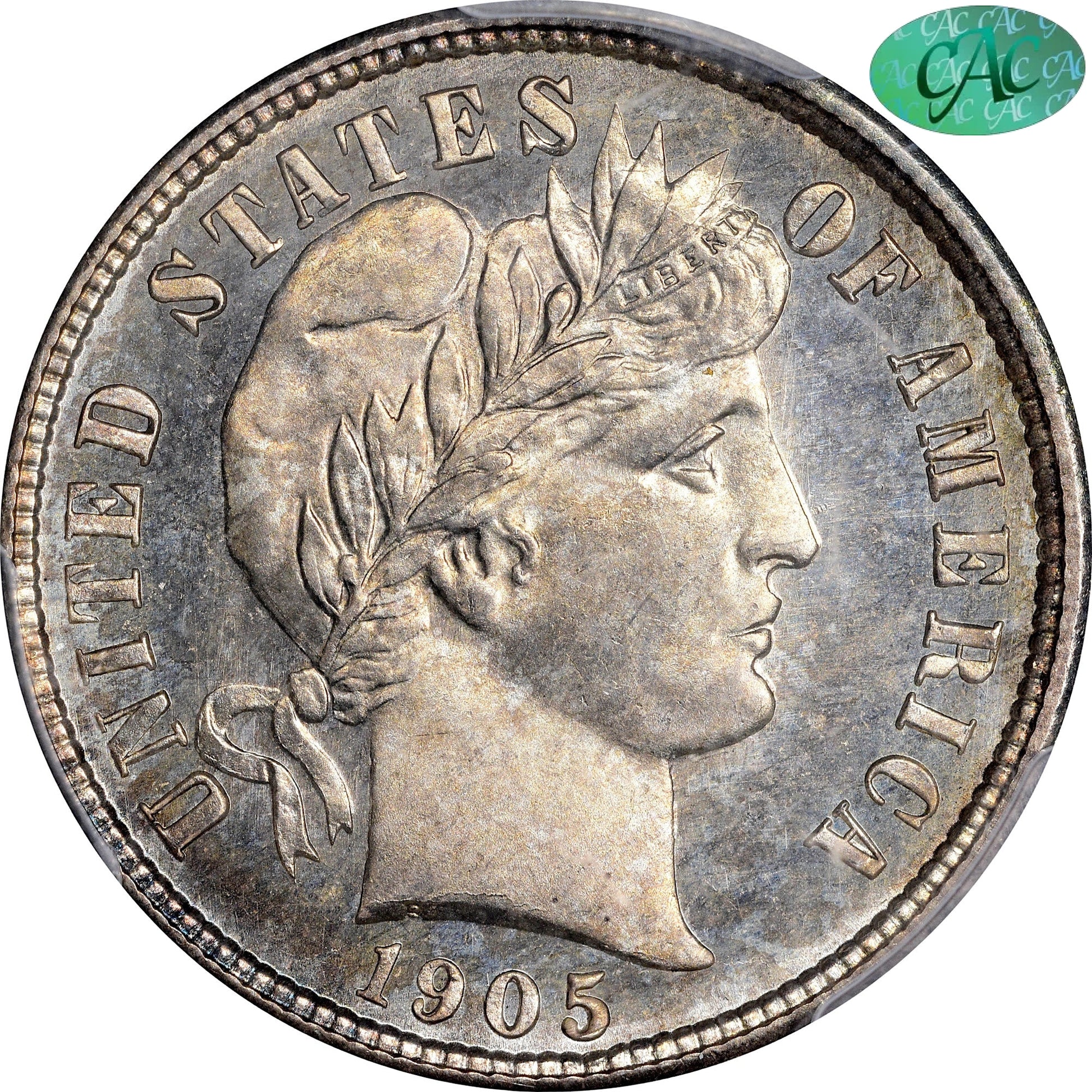 1905-S 10C MS67 PCGS CAC 10C