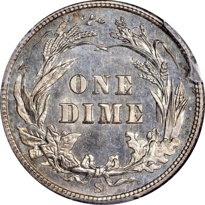 1905-S 10C MS67 PCGS CAC 10C