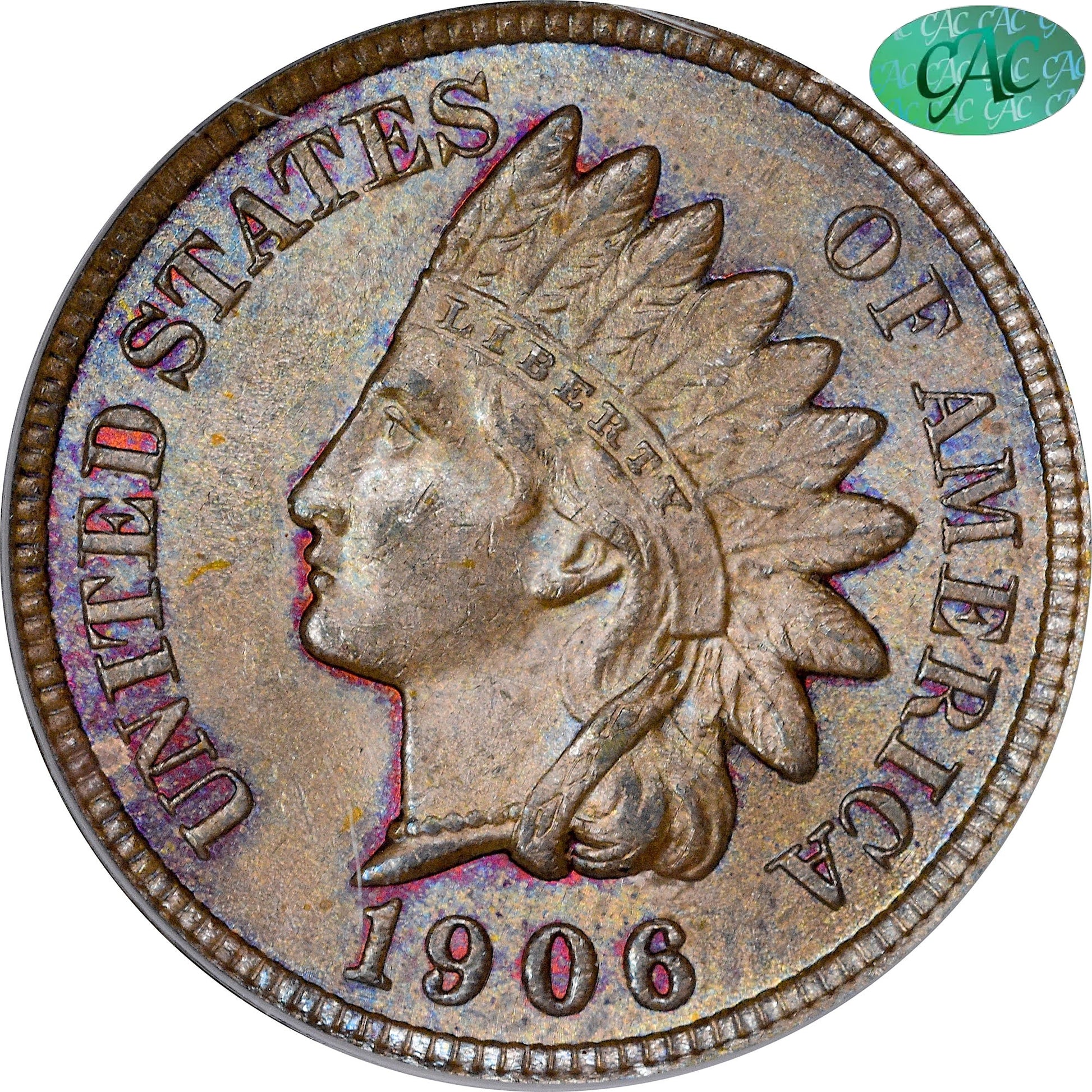 1906 1C Ms64 Bn Pcgs Cac